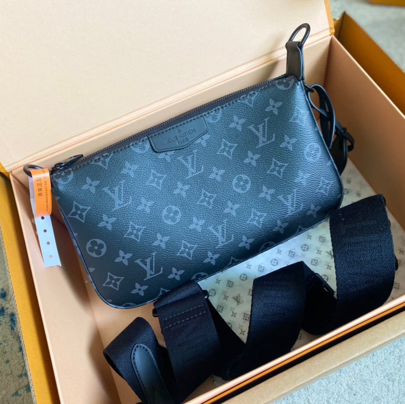 Pochette Accessoire XL 28 in Black Monogram Eclipse Canvas