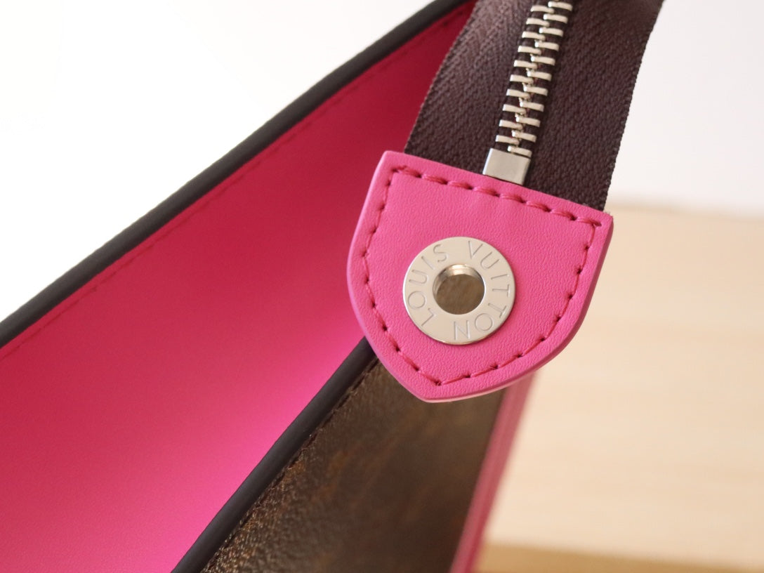 LV 25S Pochette Voyage 26 in Pondichery Pink Monogram Macassar Coated Canvas