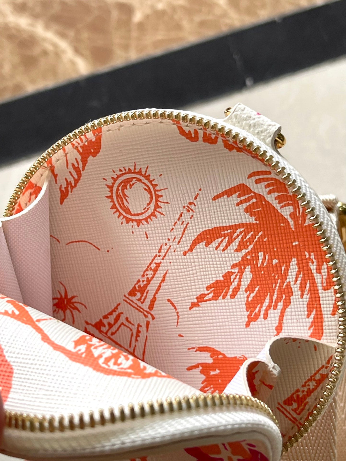 Multi Pochette Accessoires 24 in Coral Monogram Tiles Canvas Gold Hardware