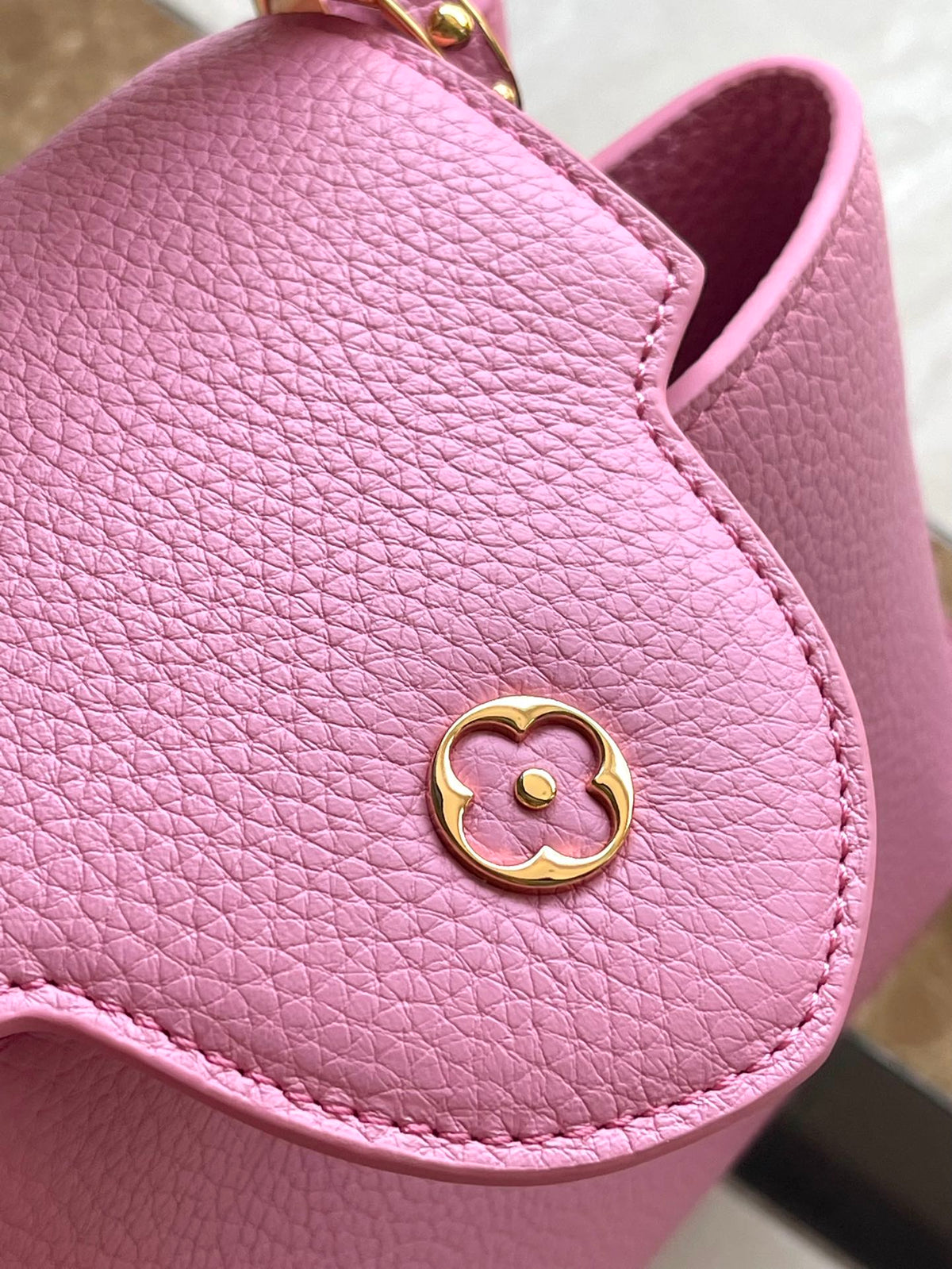 Capucines BB 26 in Marshmallow Pink Taurillon Gold Hardware
