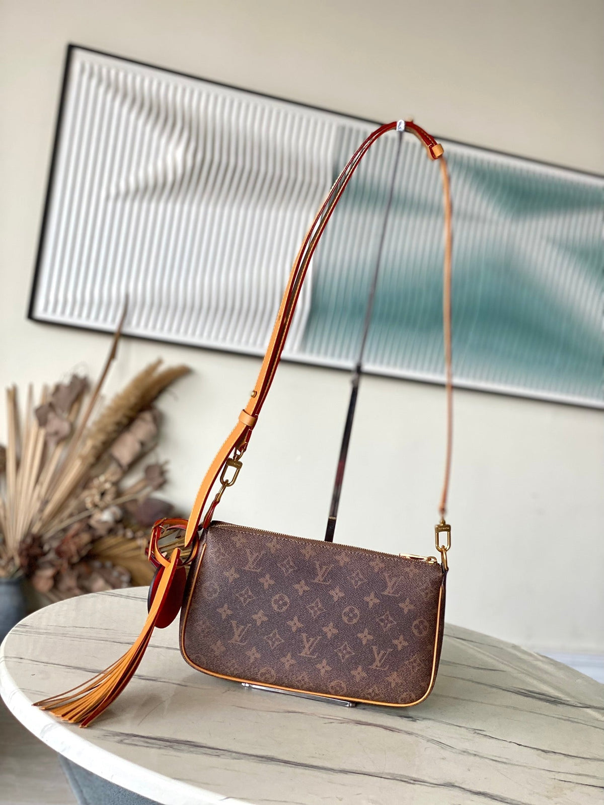 Pochette Accessoire XL 28 in Brown Monogram Dust Canvas