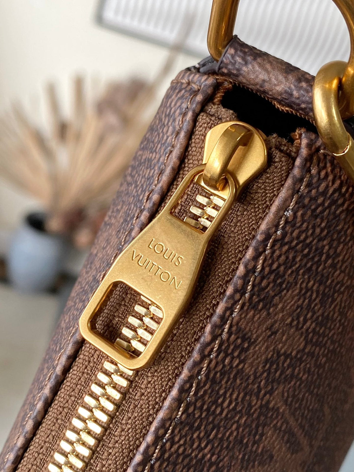 Pochette Accessoire XL 28 in Brown Monogram Dust Canvas
