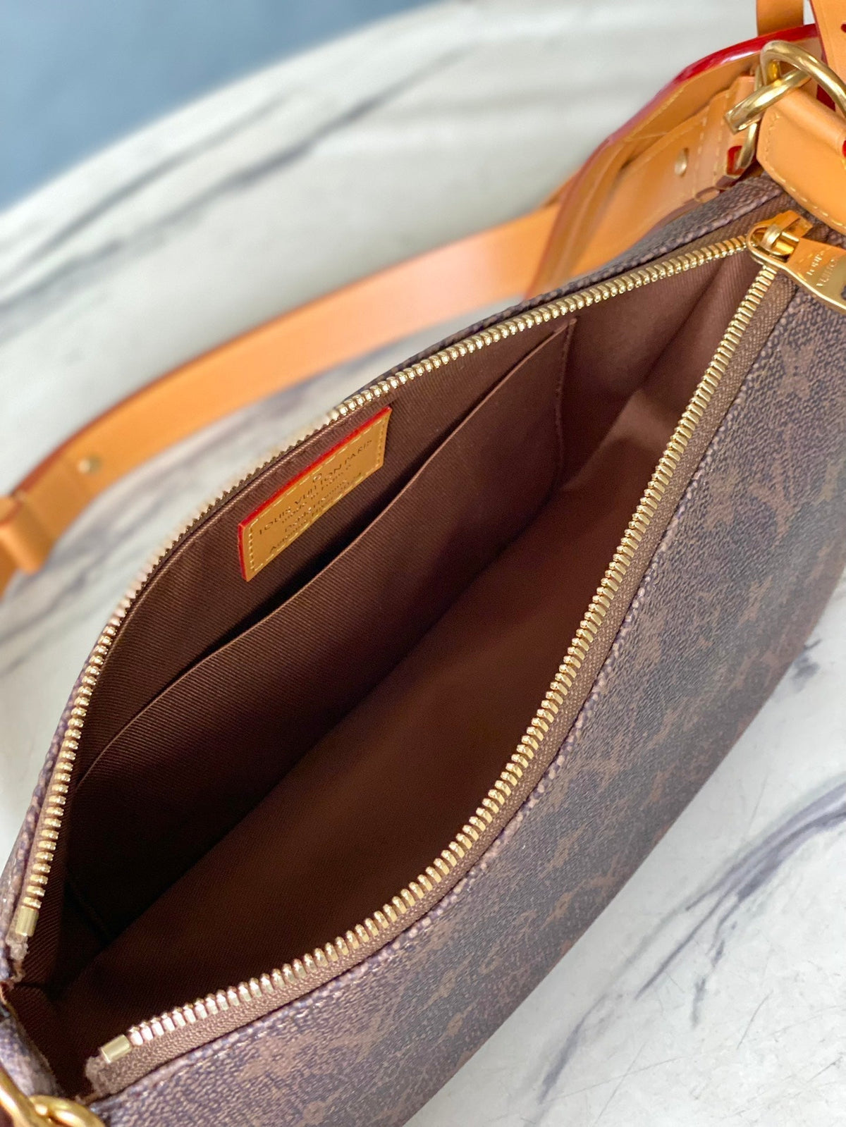Pochette Accessoire XL 28 in Brown Monogram Dust Canvas