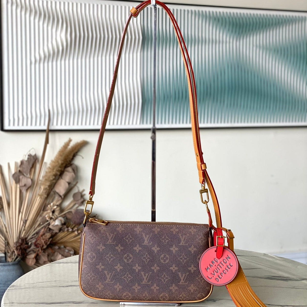 Pochette Accessoire XL 28 in Brown Monogram Dust Canvas