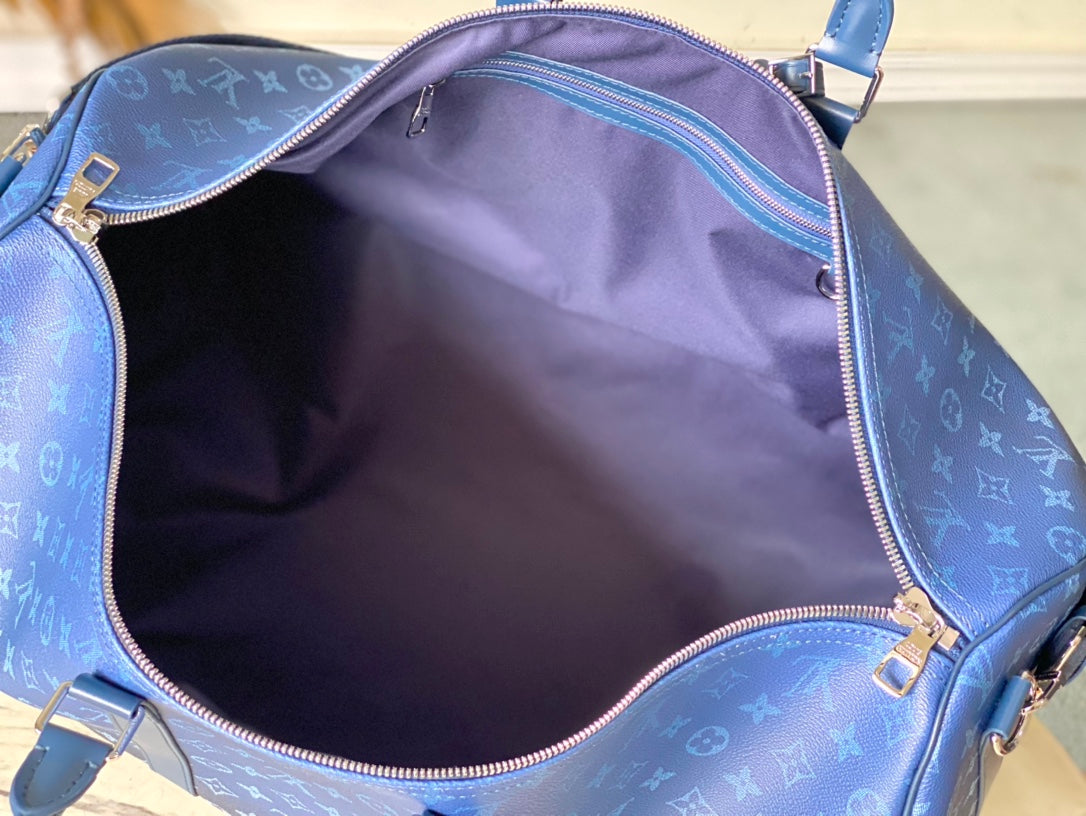 Keepall Bandoulière 55 in Navy Green Monogram Gradient Canvas
