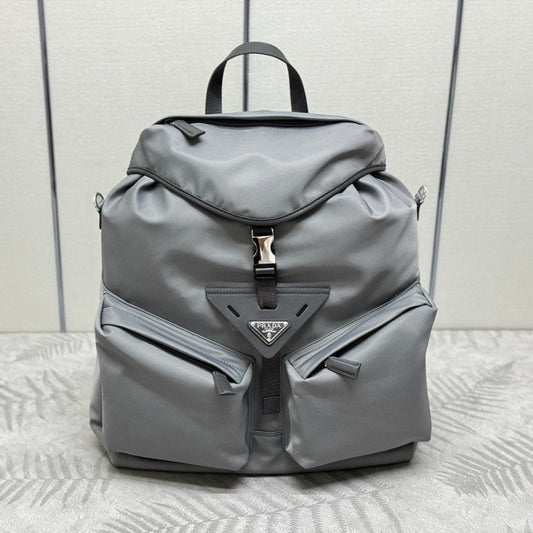 Triangle Logo Backpack 42 in Rhino Gray Re-nylon