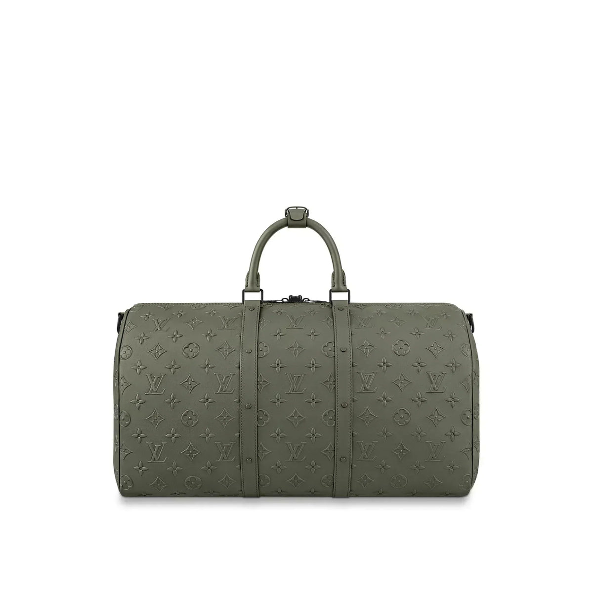 Keepall 50 Bandoulière Khaki Empreinte Leather