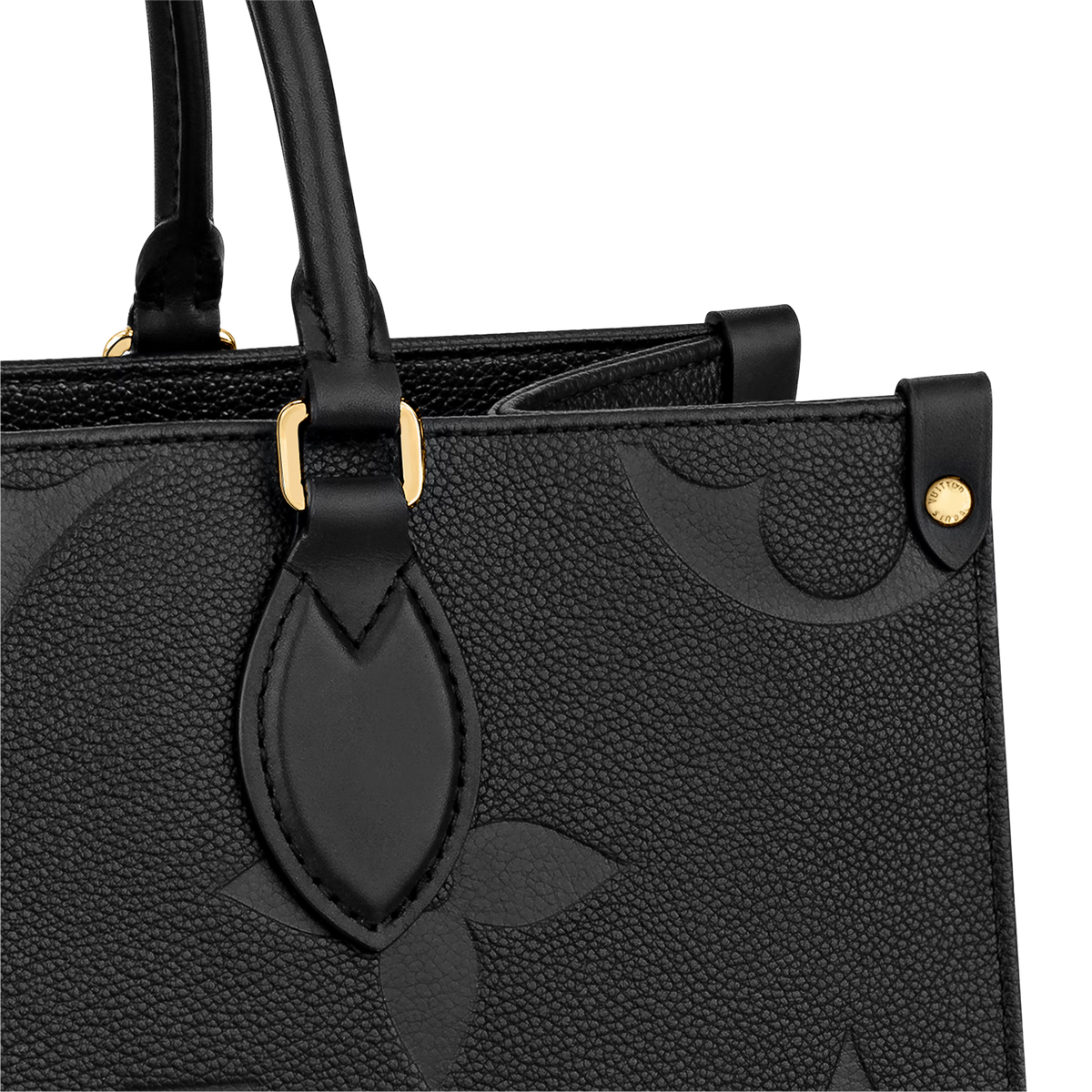 Textured Leather Tote Bag – Black