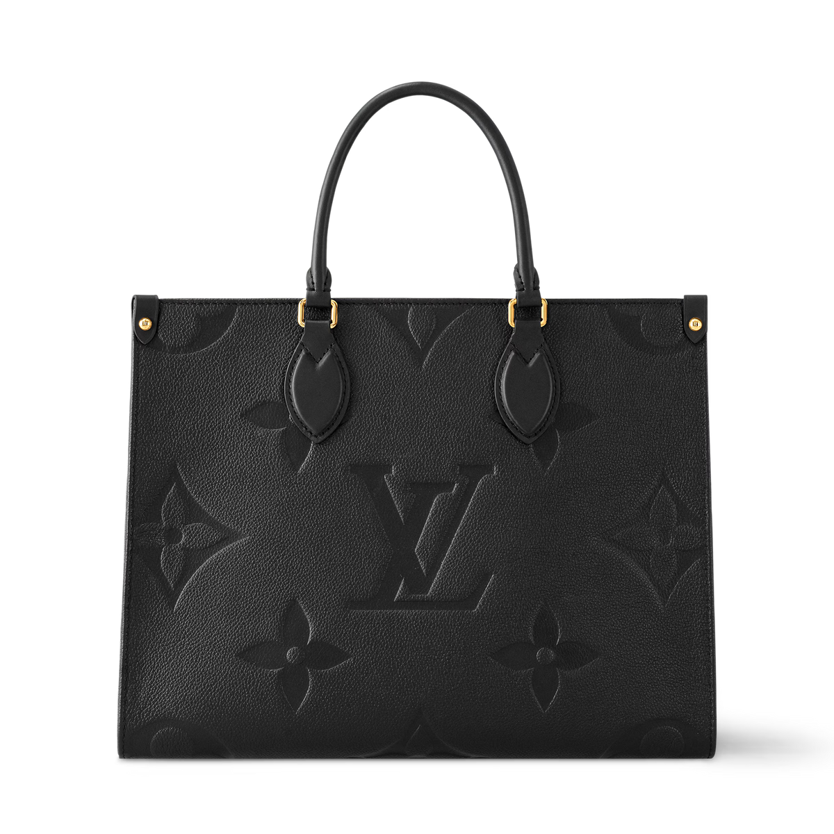 Textured Leather Tote Bag – Black